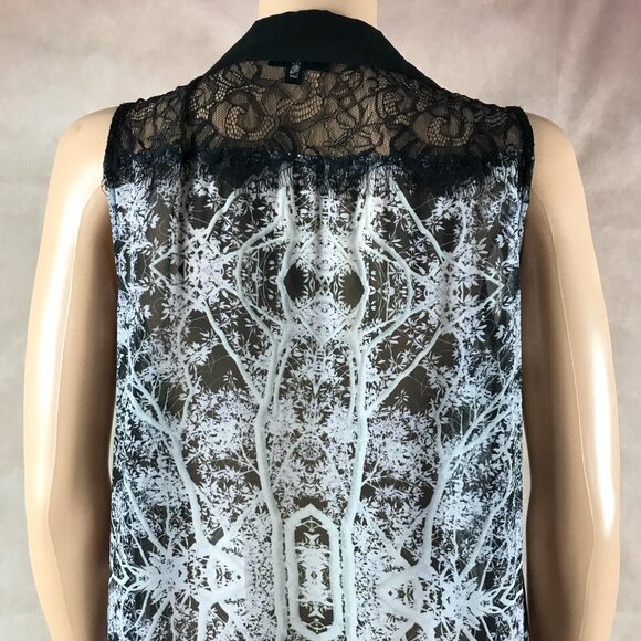 CITY CHIC Mirrored Printed Chiffon Hi-Low Shirt XS/14 - Picture 4 of 9